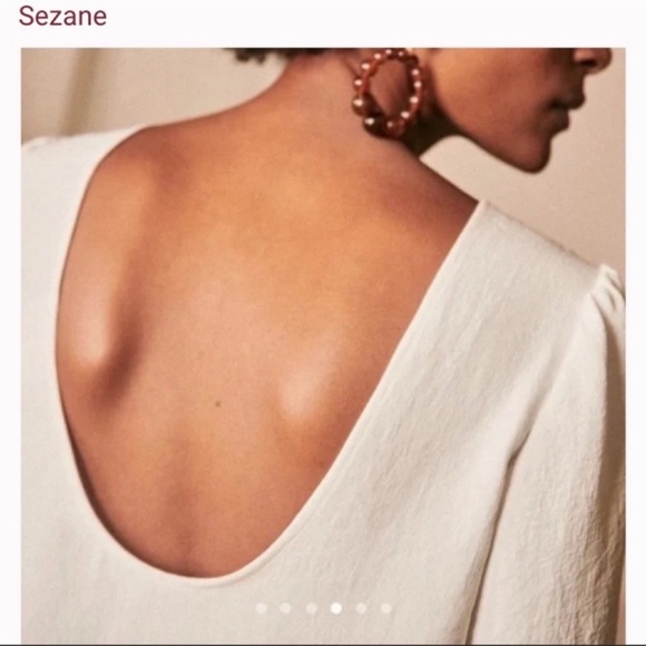 NWT Sezane Ivy Blouse In Ecru - Picture 7 of 14